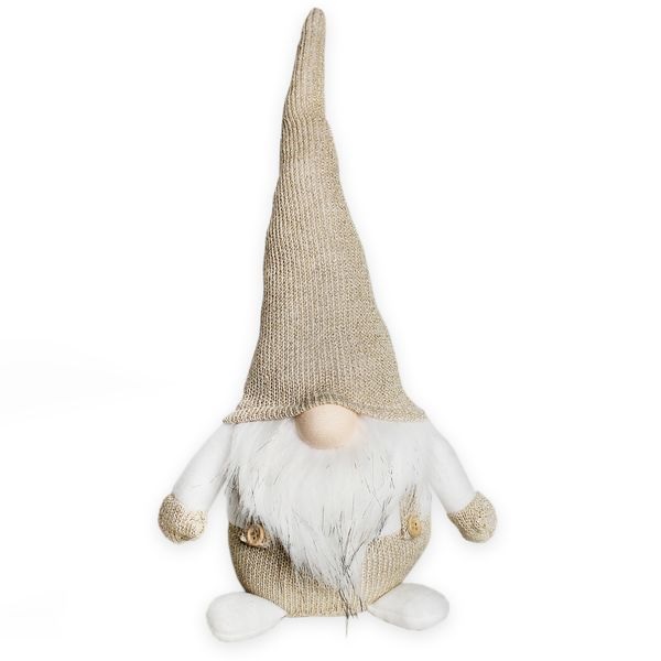 Skřítek vánoční textil 51cm zlatá